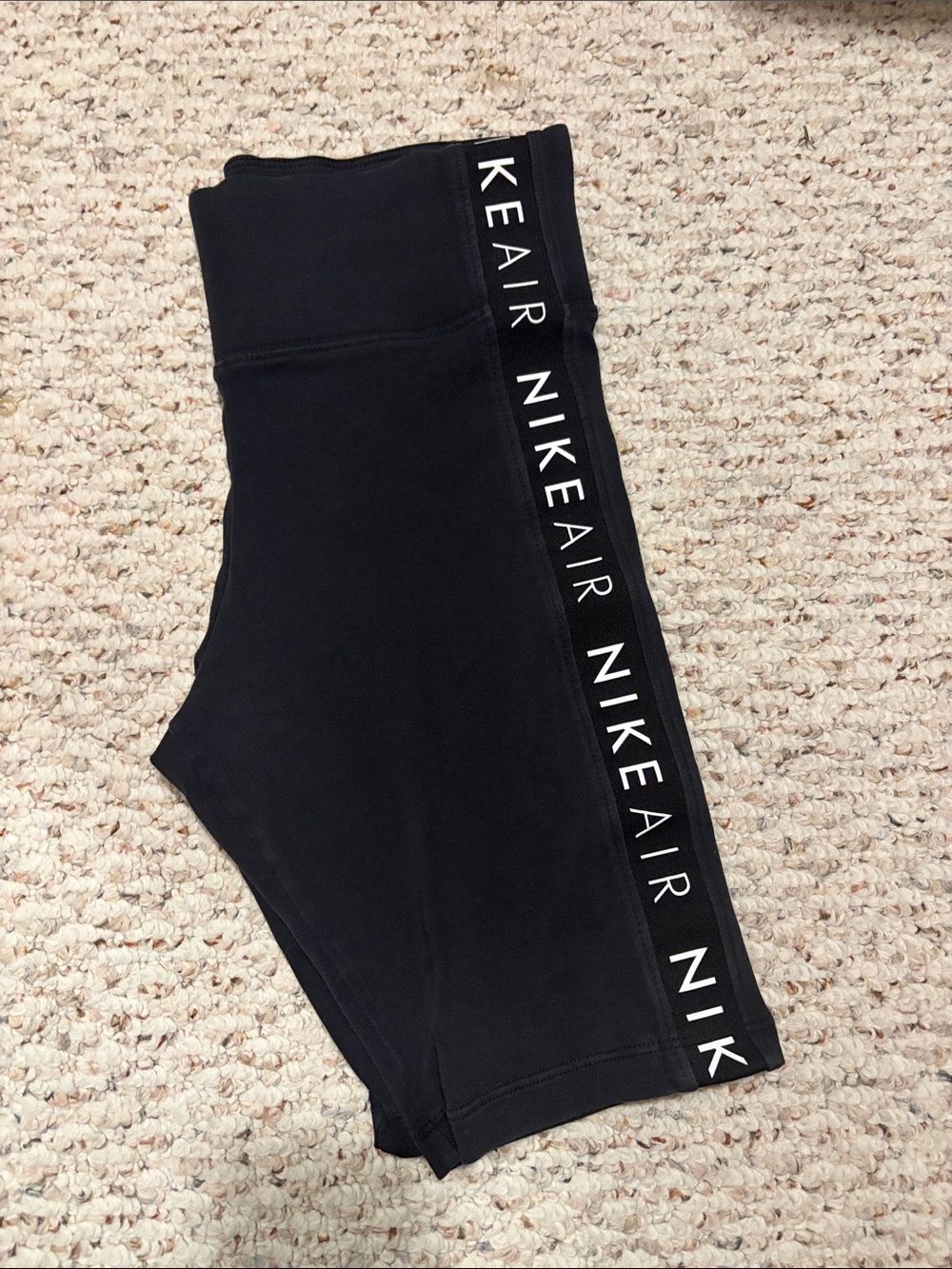 Nike Black Women's Bike Shorts with White Logo Trim